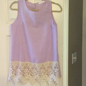 Adorable Lavender Seersucker top