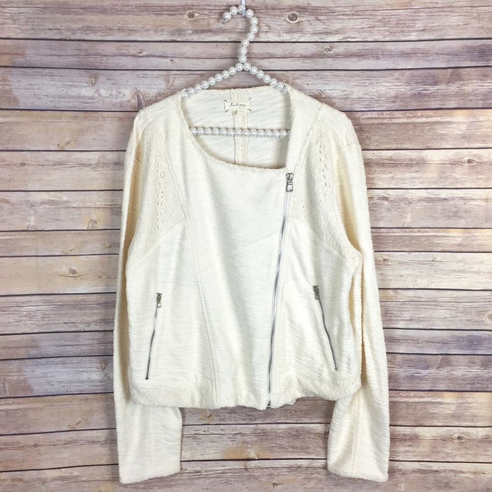 SOLD 💜 lou & grey // hint of lace moto jacket - Picture 4 of 8