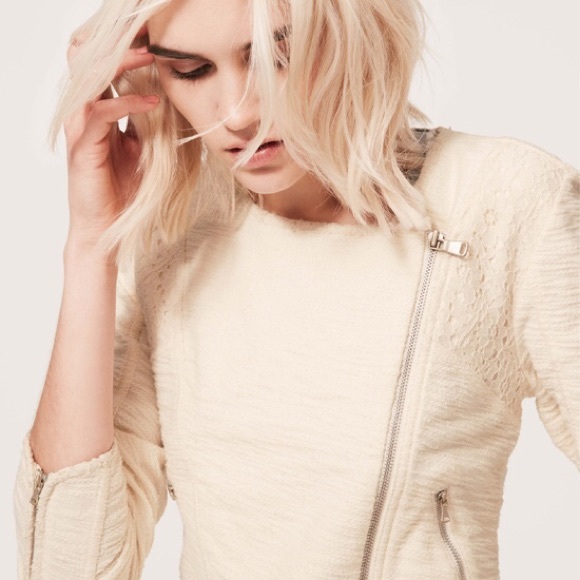 SOLD 💜 lou & grey // hint of lace moto jacket - Picture 3 of 8