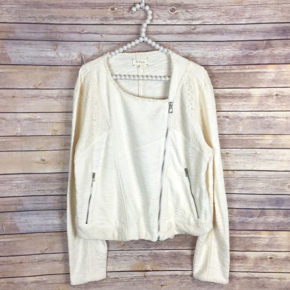 SOLD 💜 lou & grey // hint of lace moto jacket - Picture 4 of 8