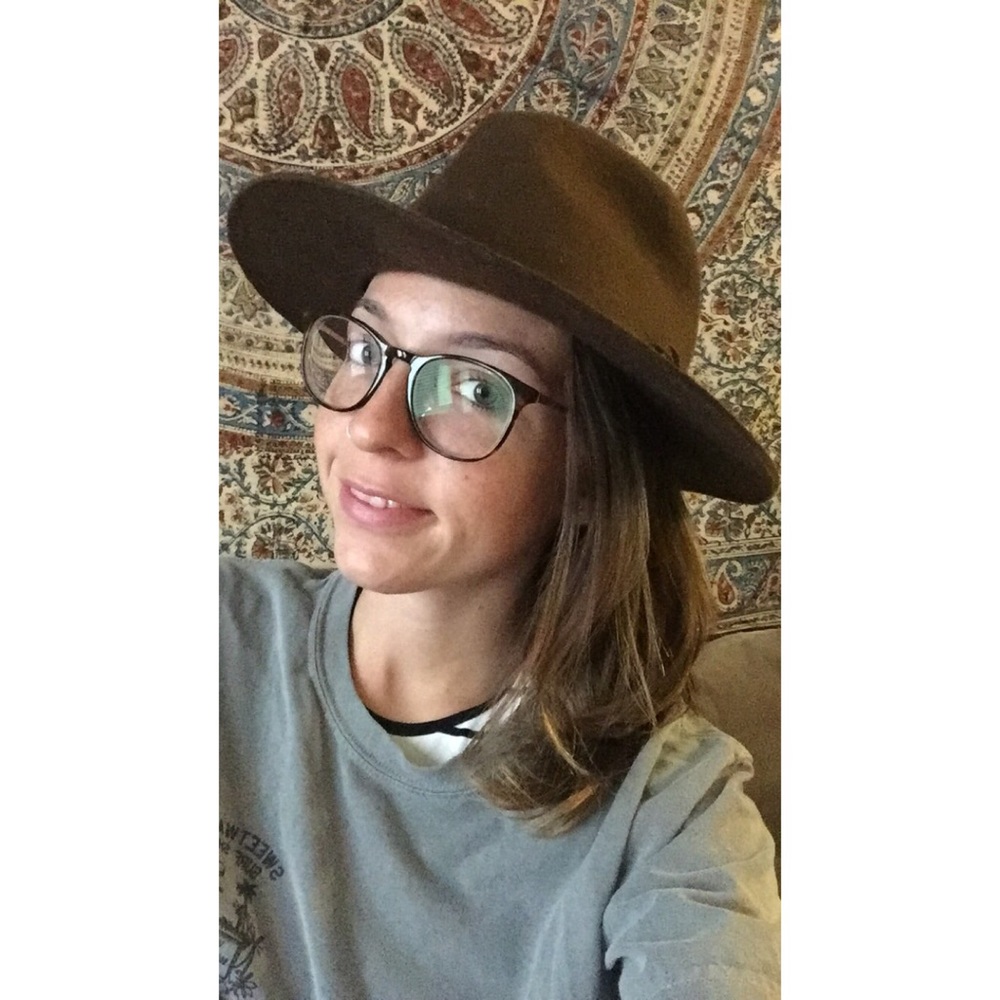 Brown, 100% wool hat with braided accent