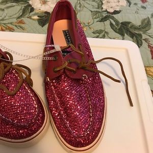 Pink Glitter Sperry top-siders