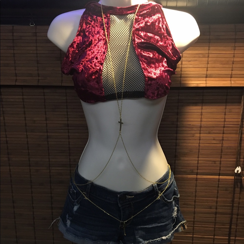 Gold cross body chain