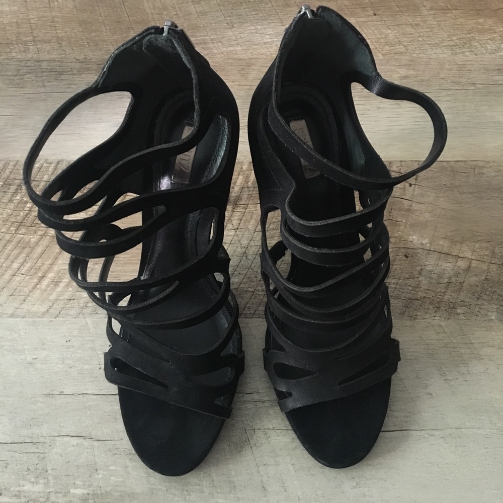 Schultz NWOT Black Strappy Heels