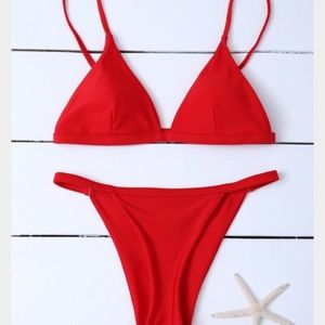 Red Low Rise Bikini