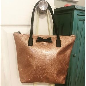 KATE SPADE rose gold sparkle purse