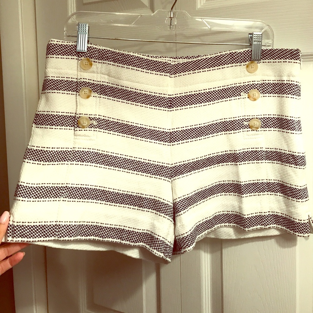 Ann Taylor LOFT Striped Riviera Shorts (Size 10)