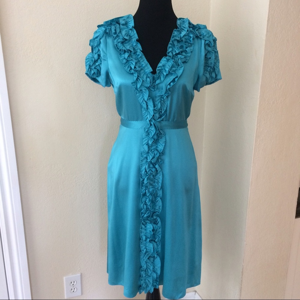 BETSEY Johnson fun & frill blue satin dress💎💐