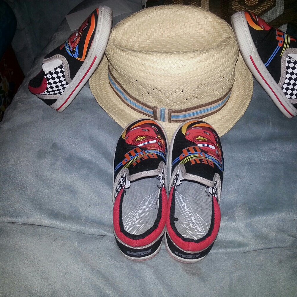 Bundle!! Disney "Cars" theme shoes and pillow!!