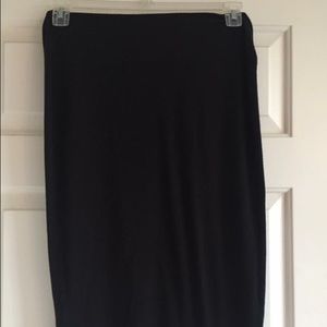 Black cotton pencil skirt