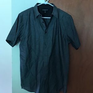 men's dark gray button down