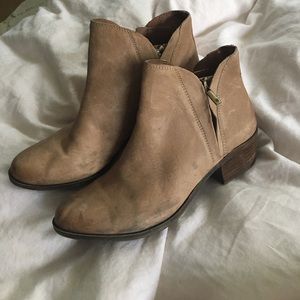 lucky brand brown/taupe booties sz 8.5