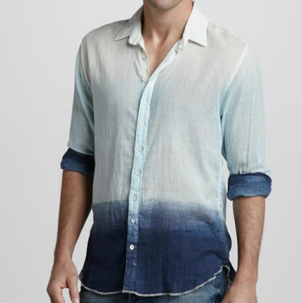 Rare Arnold Zimberg Dip-Dye Sport Shirt, Blue.