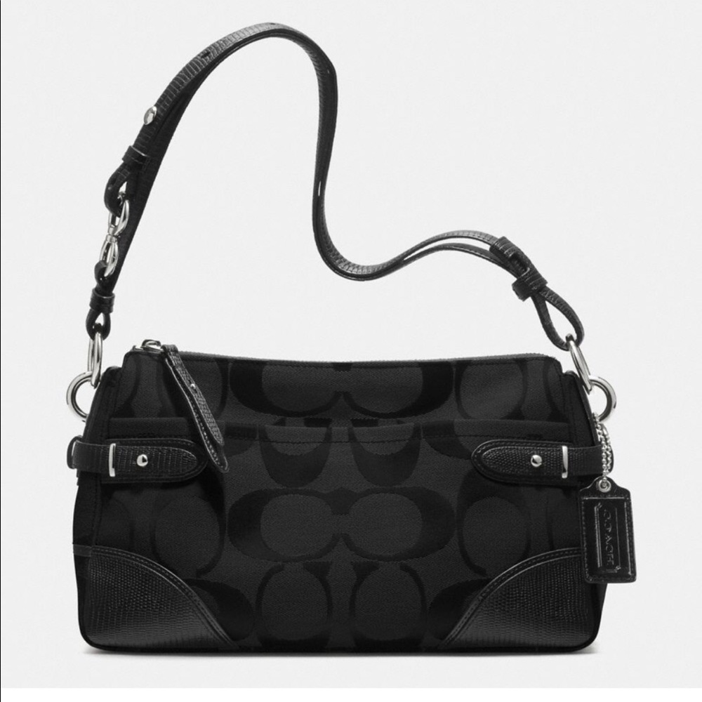 Coach Colette Black Signature Shoulder Bag