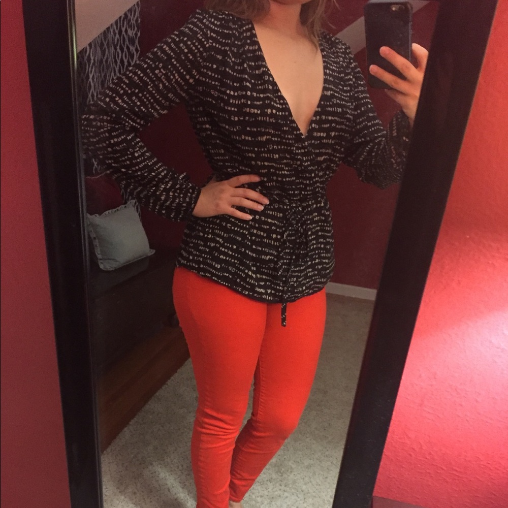 Printed wrap shirt