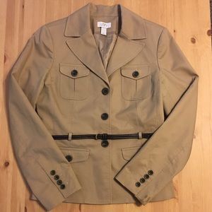 ✨SALE✨ Ann Taylor LOFT Tan Safari Blazer with Belt