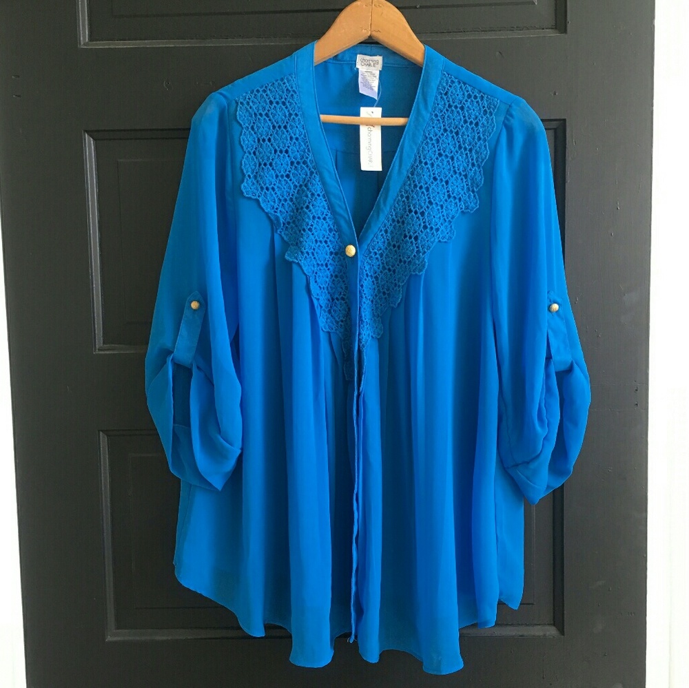 NWT Blue Boho Blouse