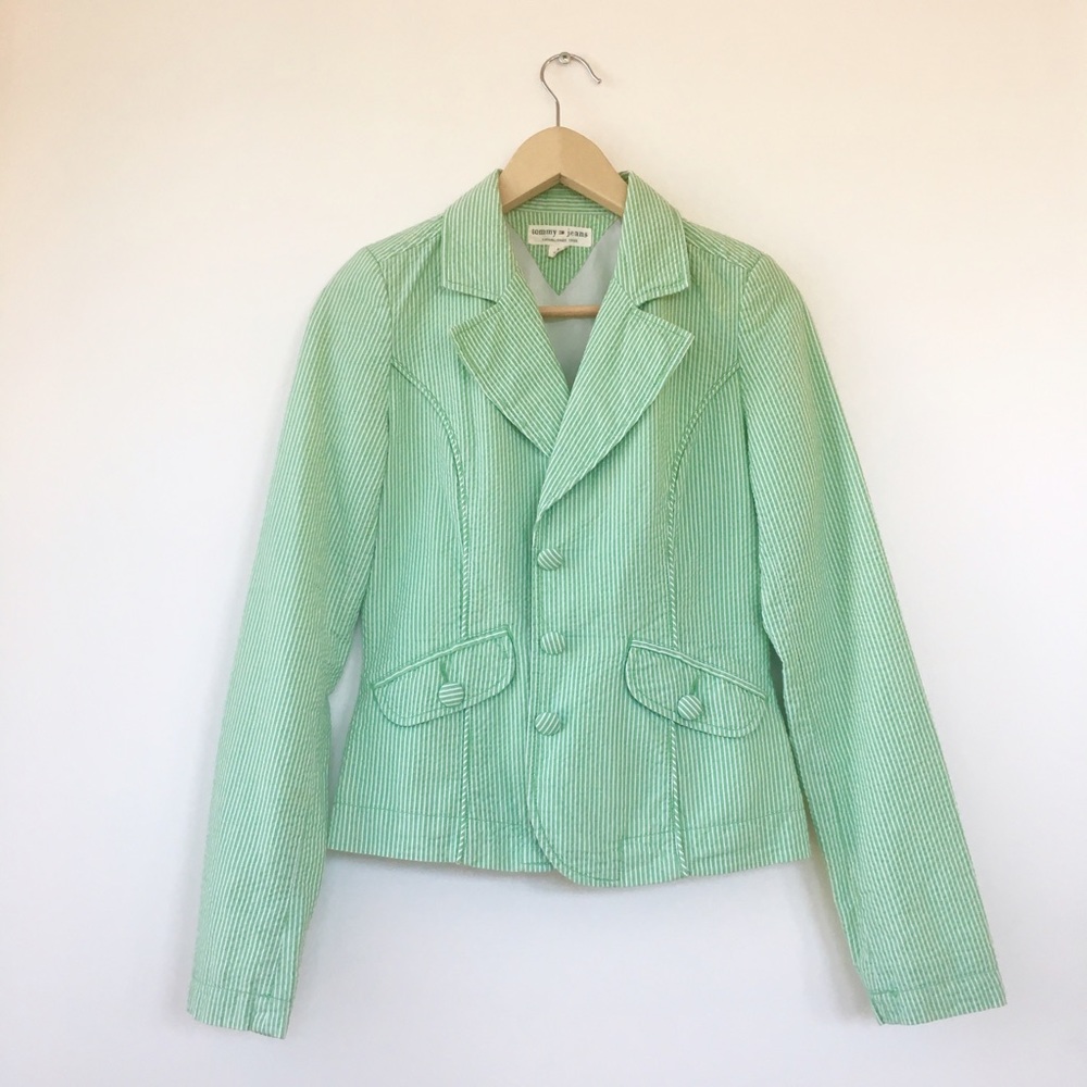 Tommy Hilfiger Striped Green Blazer