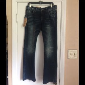 NWTS SUPER STRETCH  SILVER JEANS 33/31 SUKI FIT