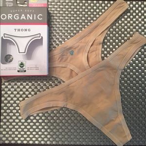 NEW in box PACT Super Soft ORGANIC Thong. 2 Pack.