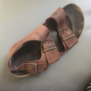 All leather brown Milano Birkenstock sandal