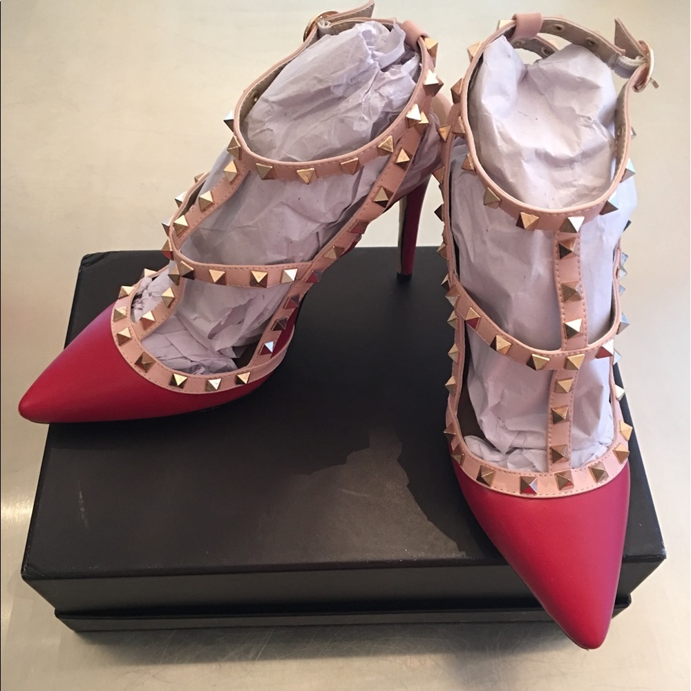 NIB Studded Stilettos Red heels