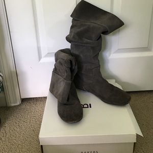 Gray suede boots