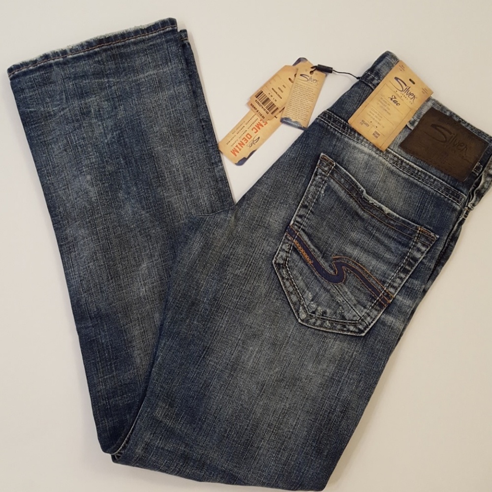 Men's "Zac" Silver Jeans