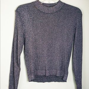 Purple shimmer crop shirt