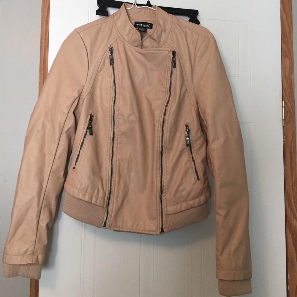 Juniors large leather coat
