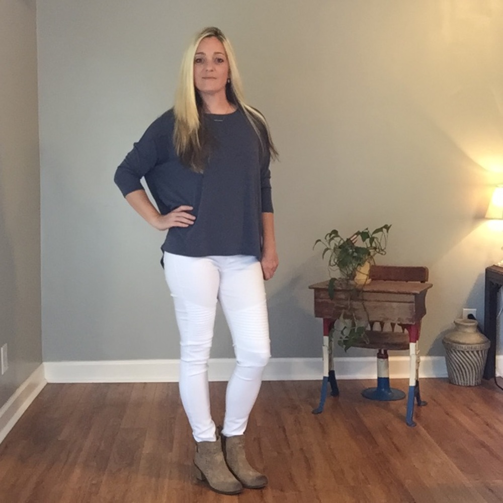 White Moto Jeggings - Picture 5 of 6