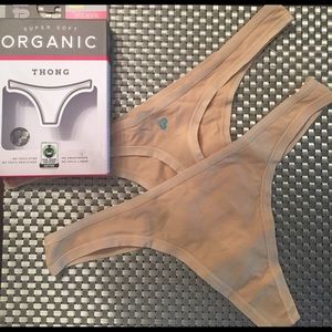NEW in box. PACT Super Soft Organic Thong. 2 Pack.