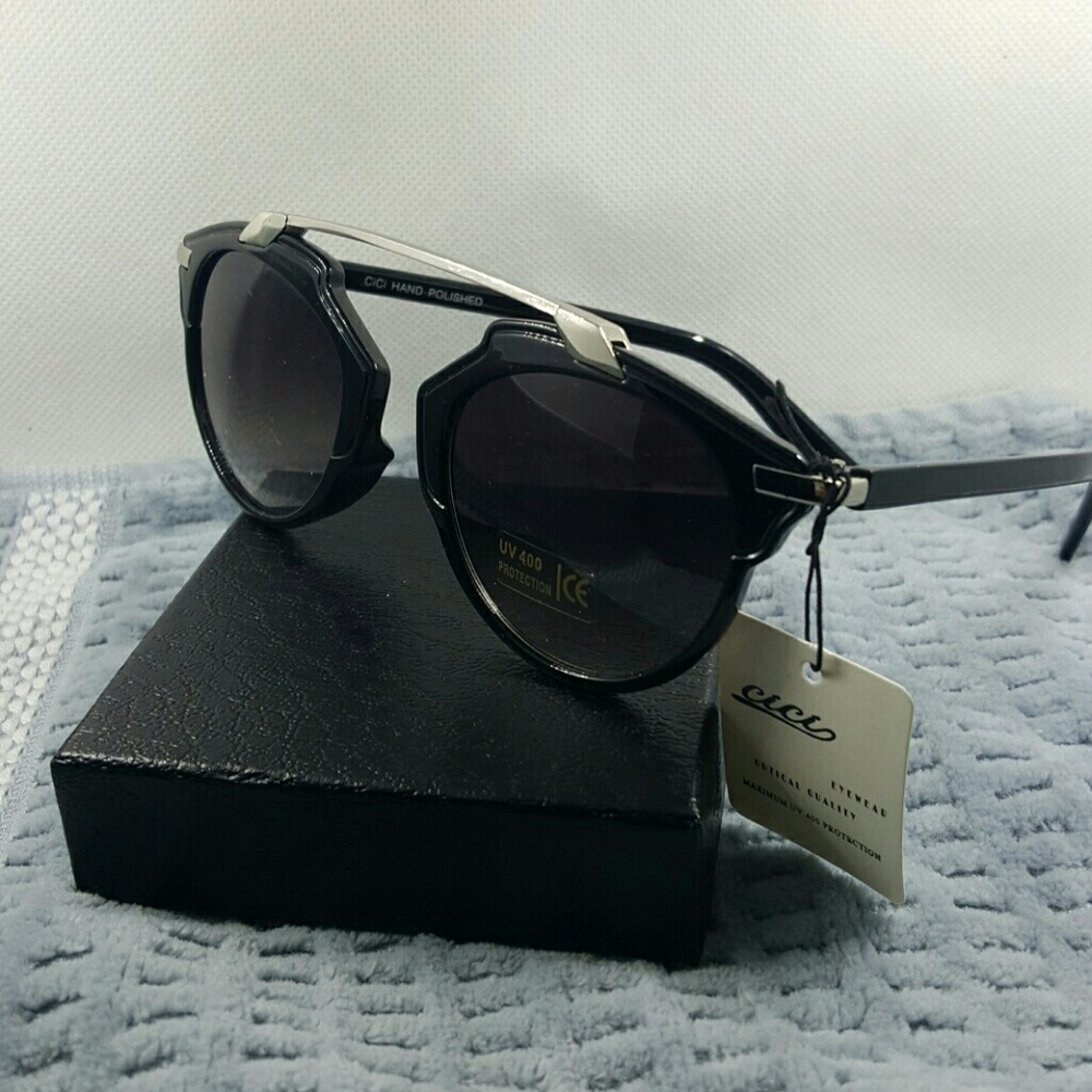 Round frame vintage Style woman Fashion Sunglasses - Picture 2 of 3