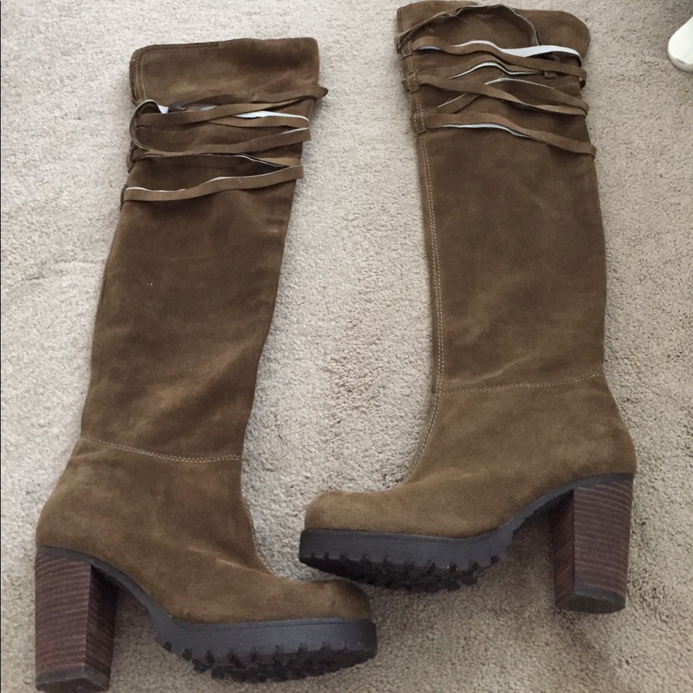 Suede Knee High Boots