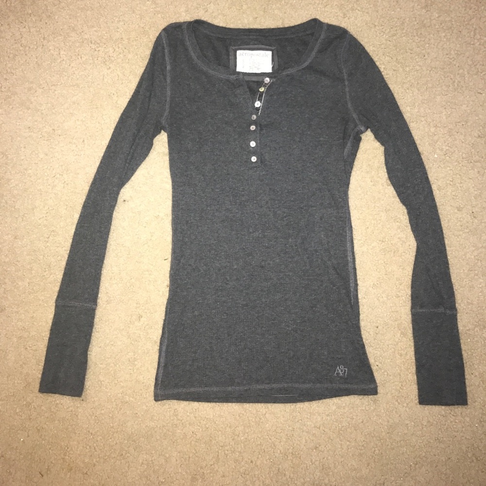 Long sleeve half button up top