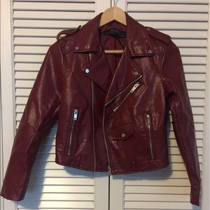 Zara Oxblood Faux leather jacket