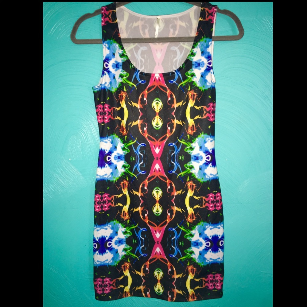 Bodycon neon club mini dress