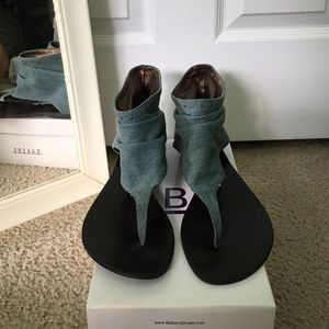 Denim slip on sandals