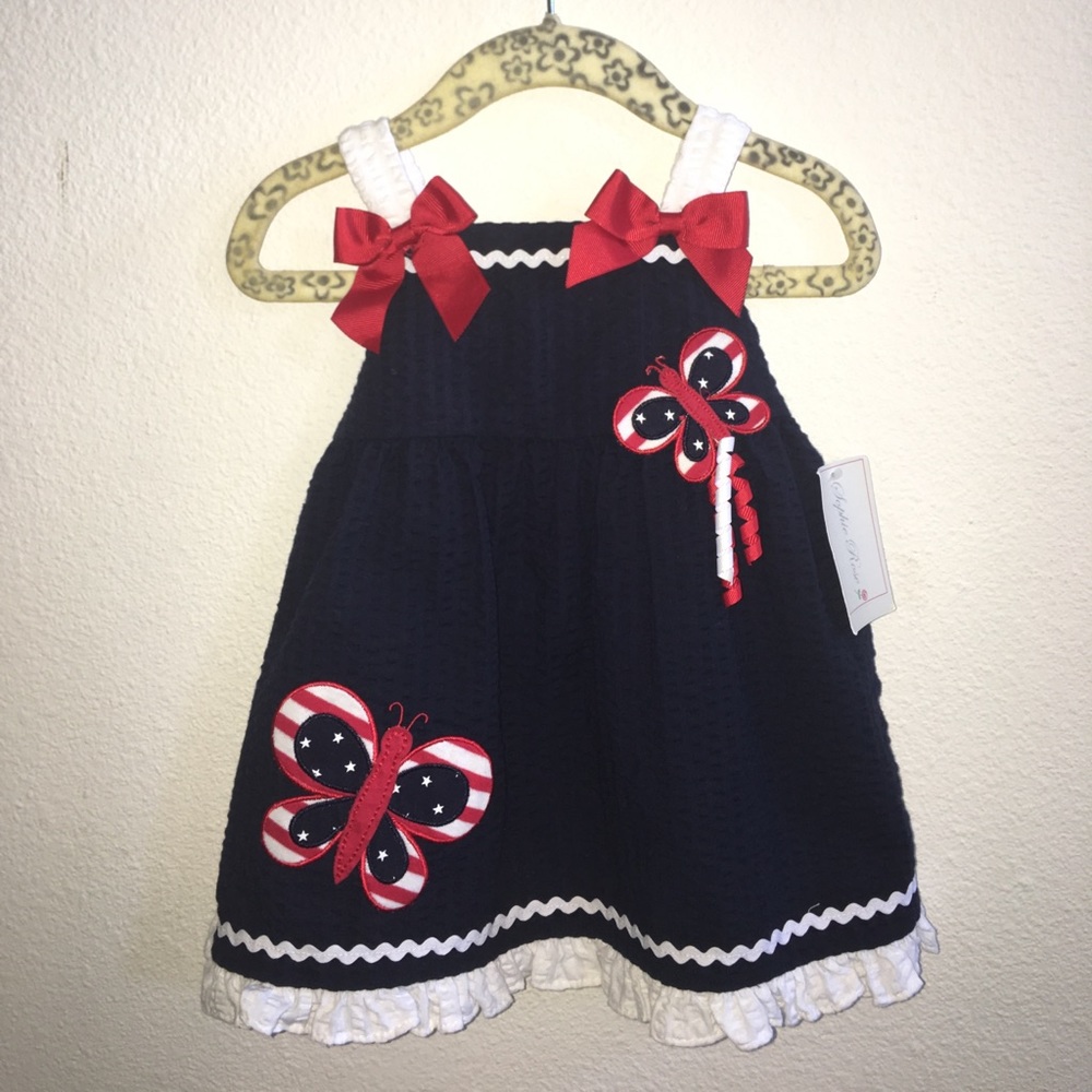 One piece dress size 12M, great for 4th of July!