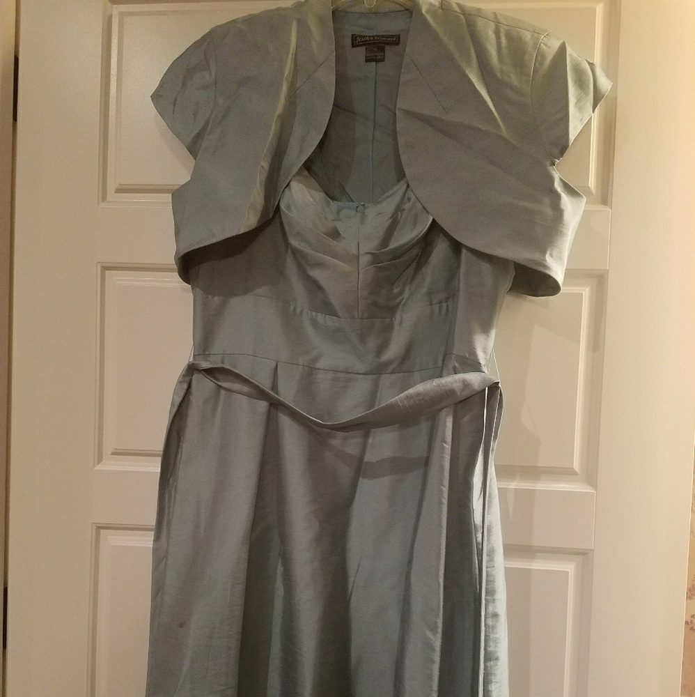 Dusty Blue dress with jacket
