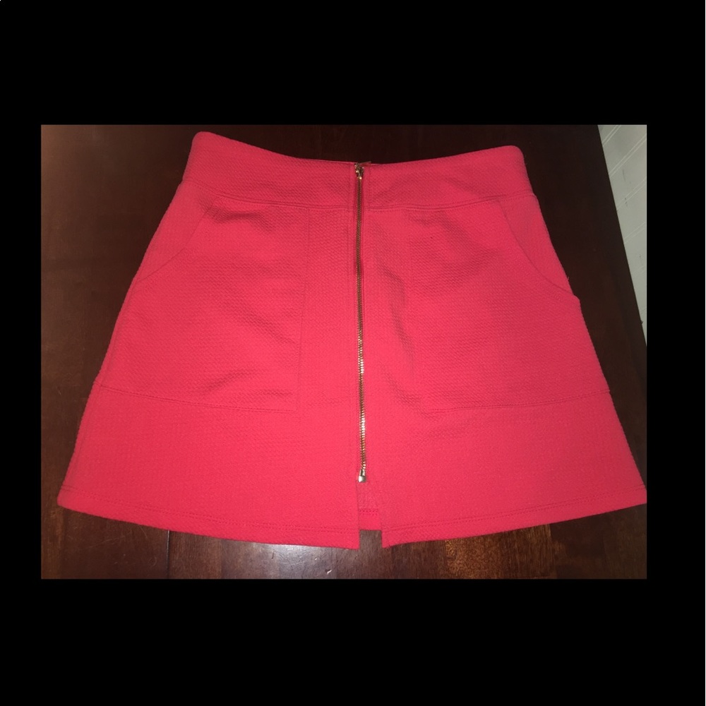 Papaya Red-Orange Mini Skirt S