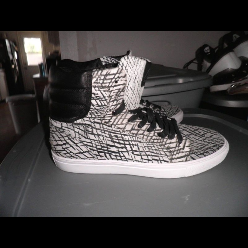Android Homme Gray/Black Calf Hair High Tops