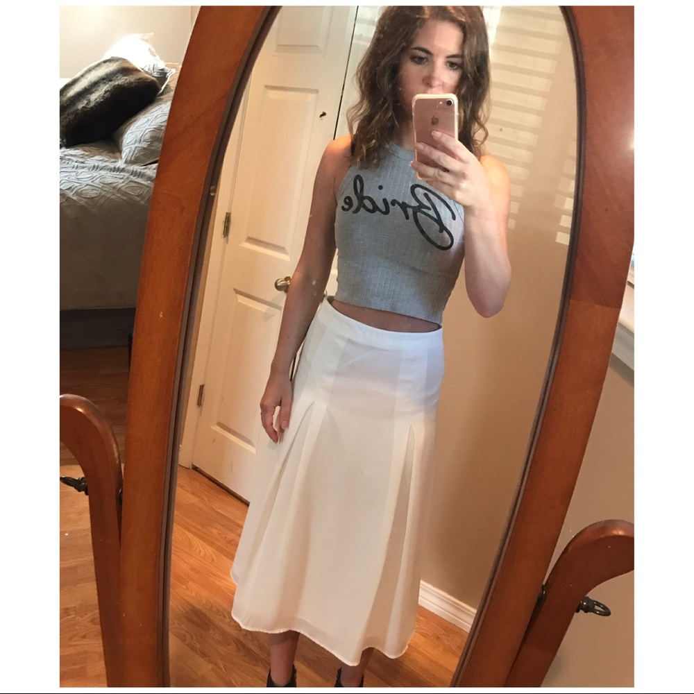 Urban outfitters white high waisted skirt