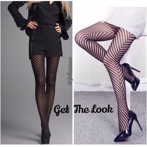 Wolford chevron striped Central Park stockings