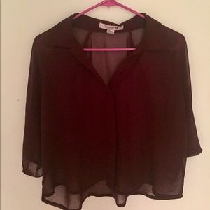 Sheer Burgundy Blouse