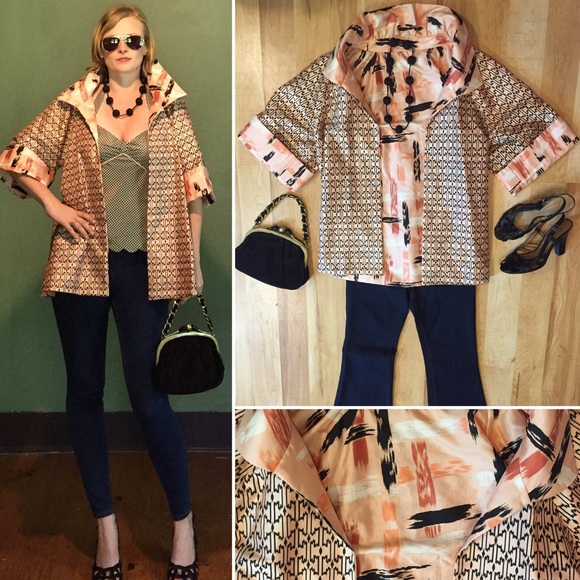 Vintage Jackets & Blazers - Vintage Pink and Black Reversible Jacket