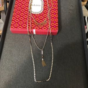 Stella & Dot layering gold & Silver necklace