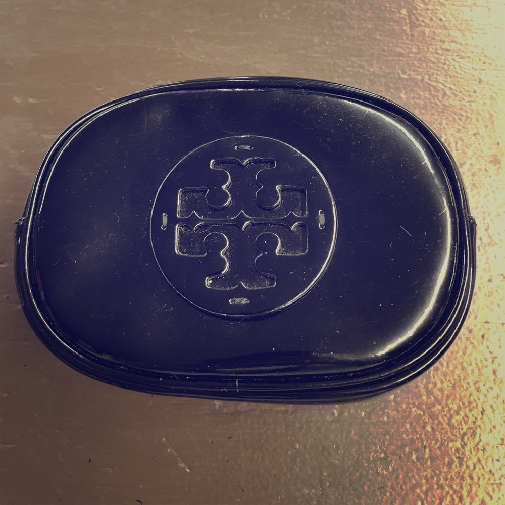 Tory Burch  black make up bag.