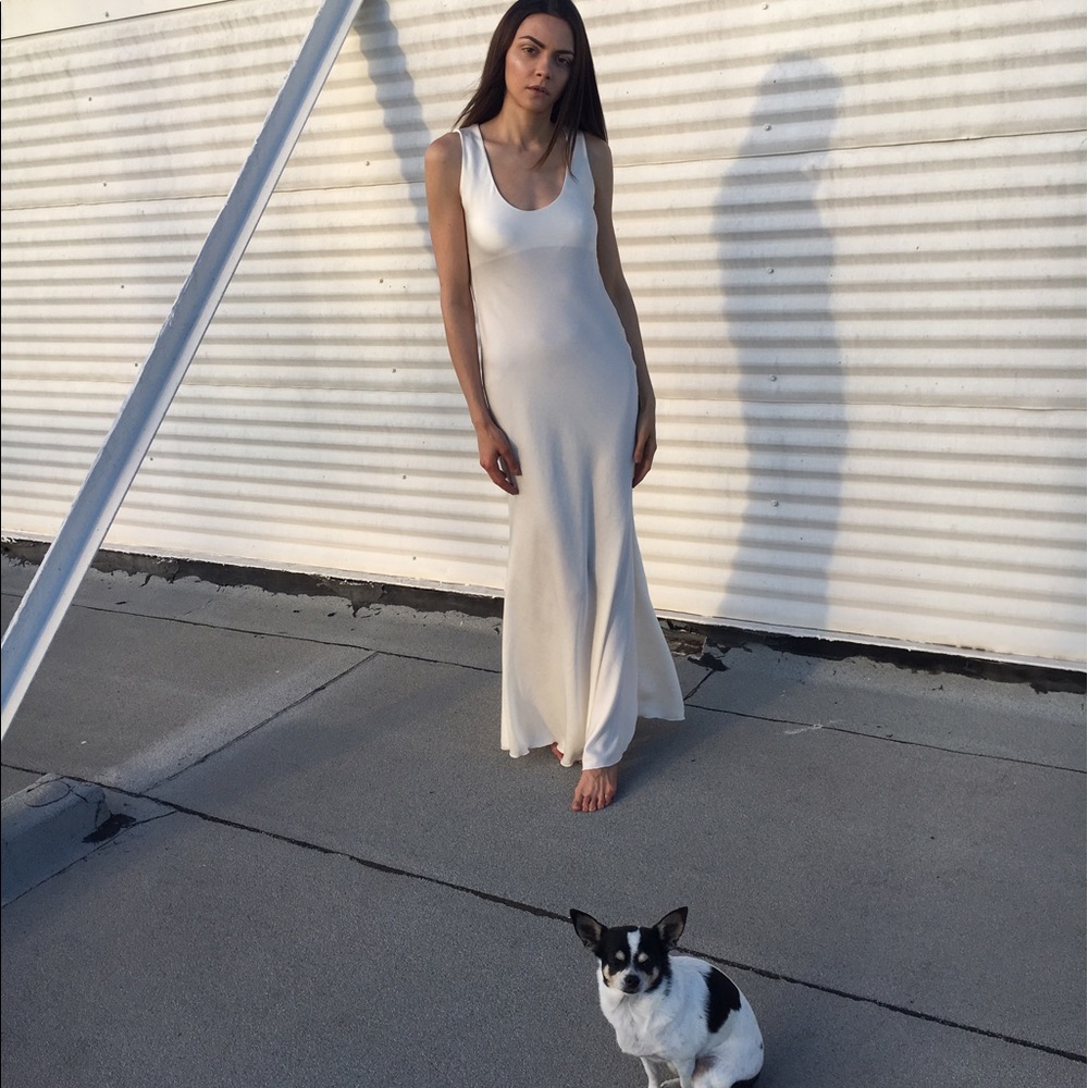 White slip dress