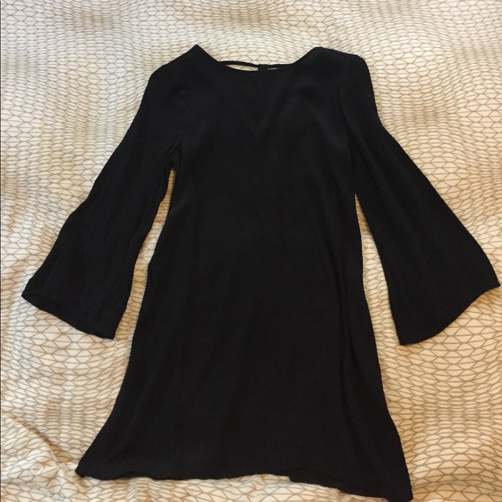 Black bell sleeve dress